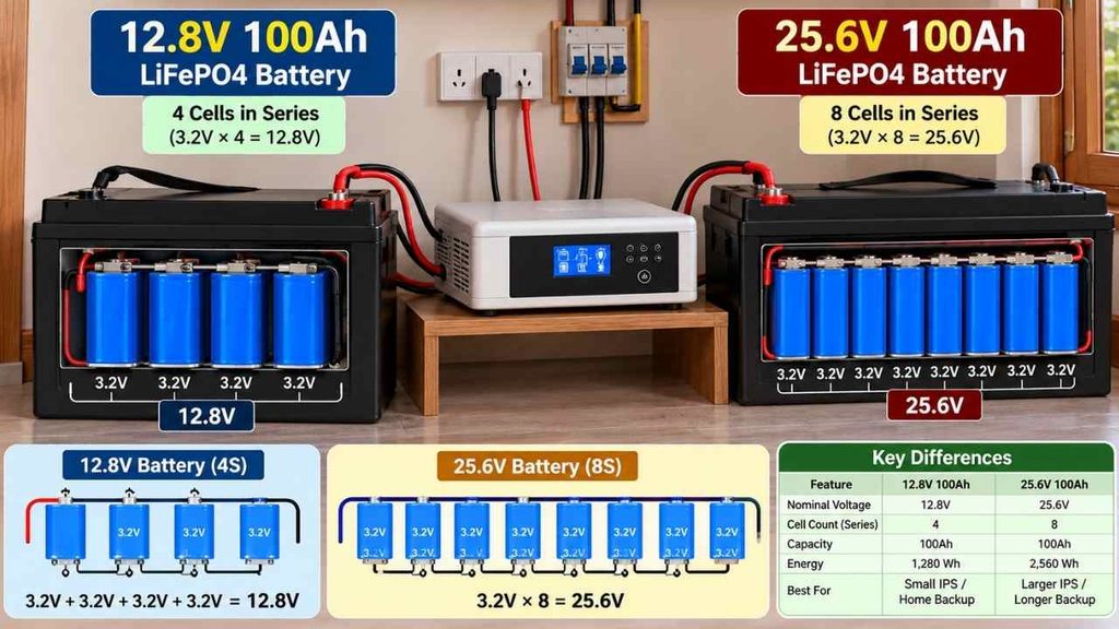 12V ও 24V LiFePO4 ব্যাটারির তুলনা